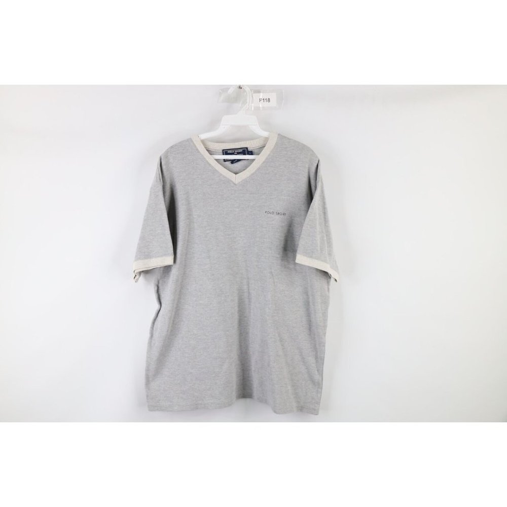 Vintage 90s Polo Sport Ralph Lauren L Spell Out Thermal Waffle Knit T-Shirt USA